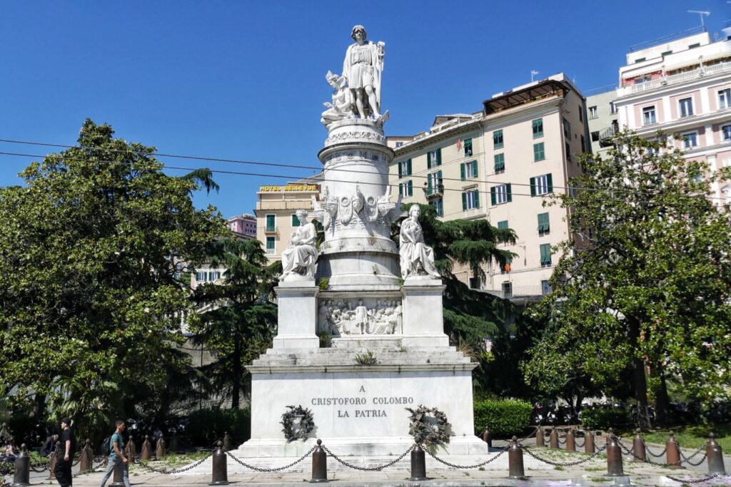 Monument Christopher Columbus in Genoa. 