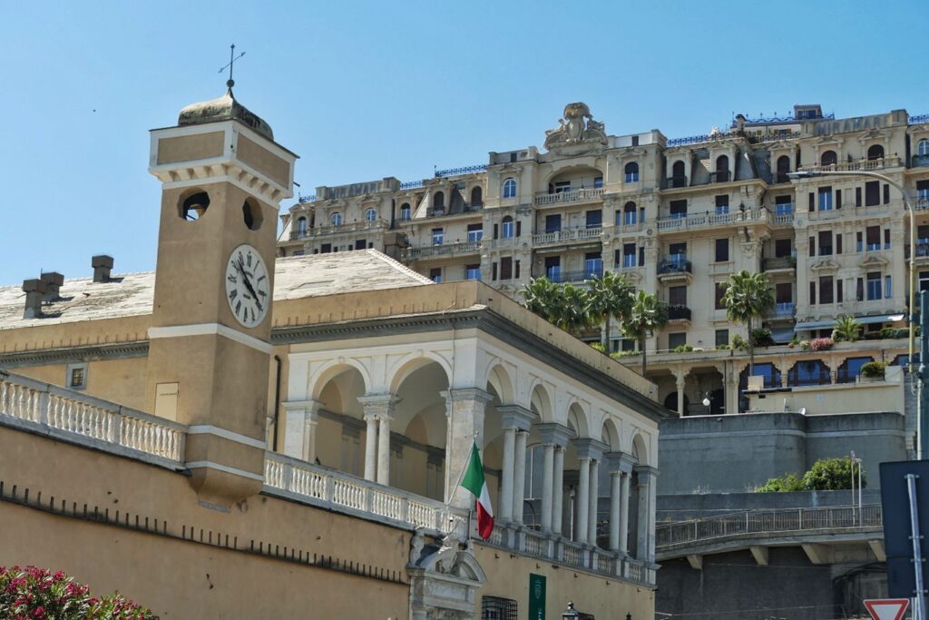 Palazzo del Principe and the former Grand Hotel Miramare in Genoa.