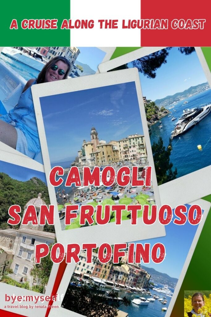 On a day trip from Genoa, a cruise takes you past rugged cliffs and pastel-colored villages to three gems of the Ligurian coast: Camogli, San Fruttuoso, and Portofino. #italy #liguria #genoa #camoli #sanfruttuoso #portofino #cruise #daytrip #boattrip #byemyself