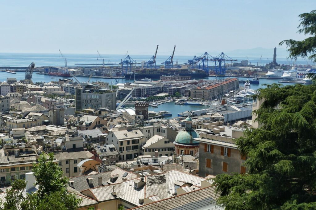 Panoramic view of Genoa.