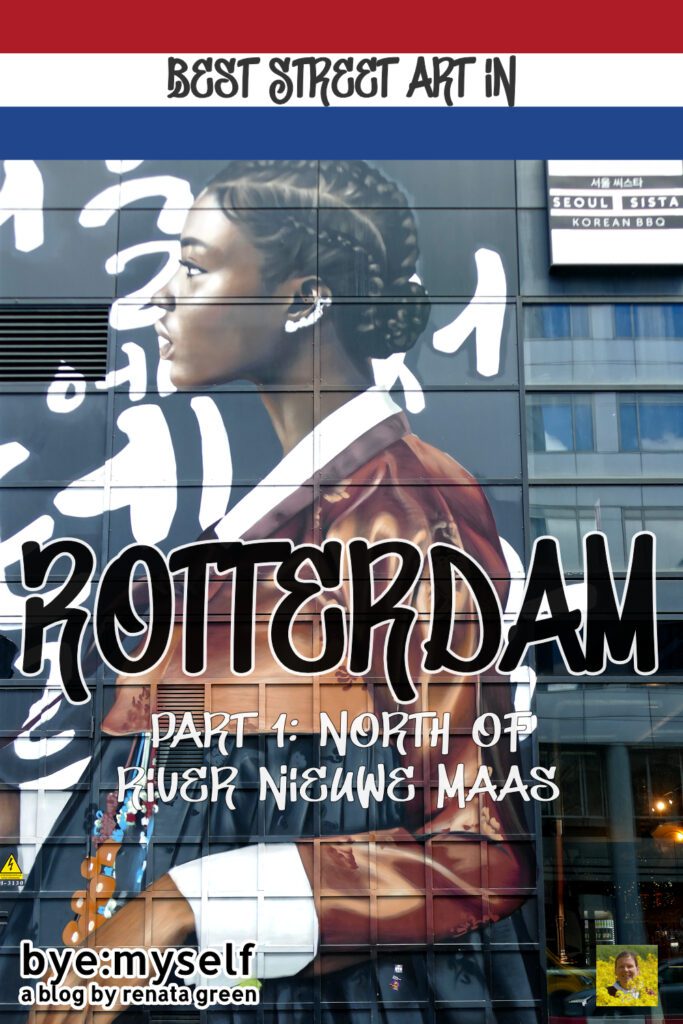In this post, I introduce the best street art in Rotterdam. Due to the headspinning abundance of outstanding murals, it contains the works north of the Nieuwe Maas River. You then find those in the southern part of the city in a separate post. #streetart #urbanart #graffiti #mural #rotterdam #netherlands #holland #solotravel #arttrip #byemyself