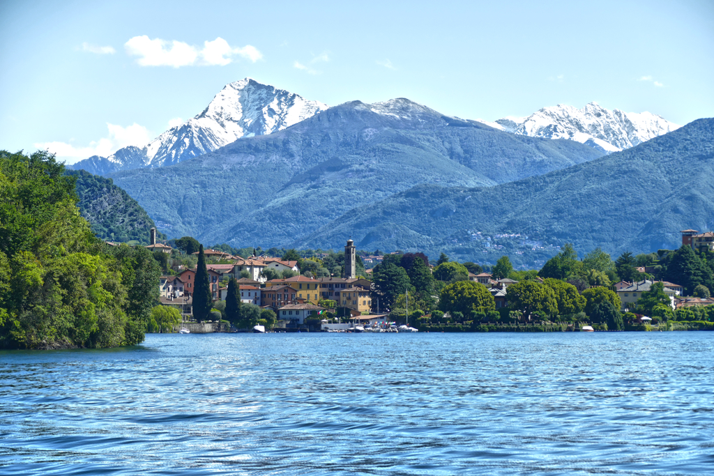 View of lake como and the Alps.