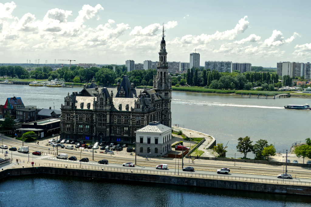 View of Loodswezen from the MAS in Antwerp.