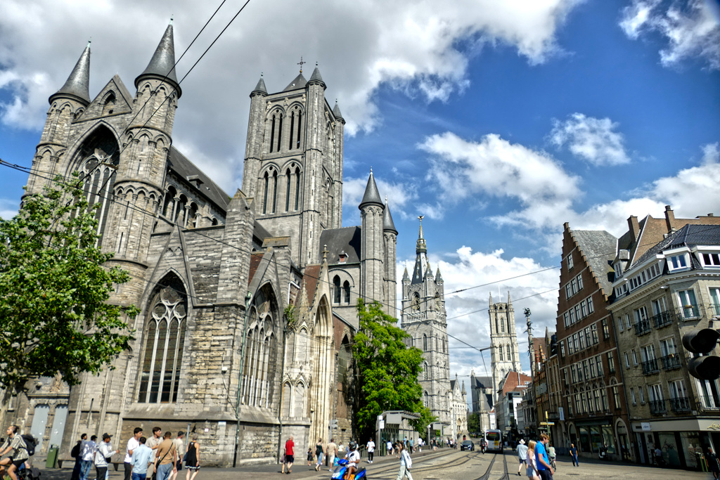 View down Sint Michielsplein in Ghent.