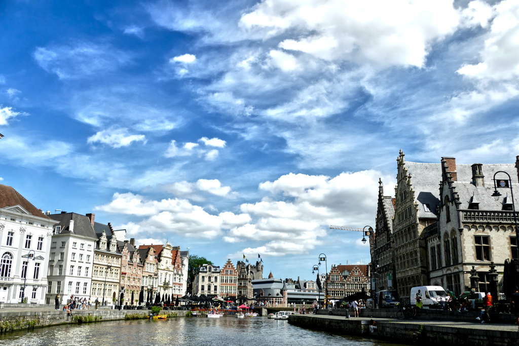 Cruising down the River Leie.
