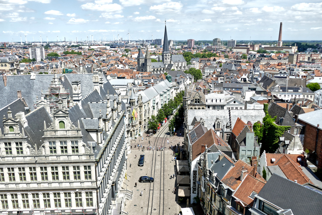 Panoramic view of Ghent.