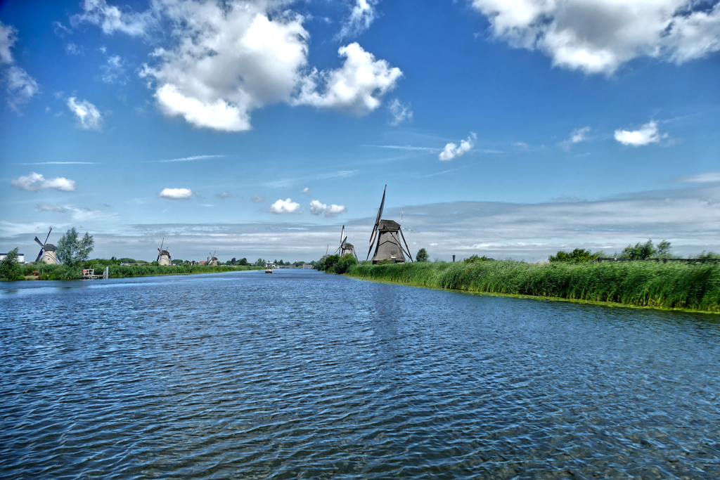 Canal in Kinderdijk.