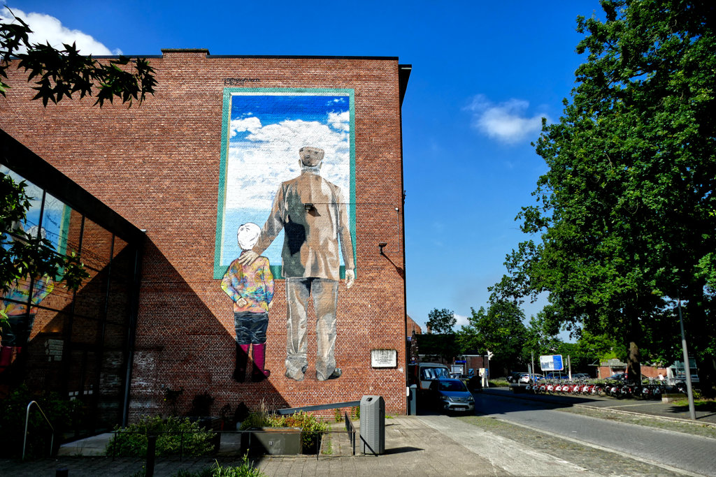 A Shared Glance by the Street Art Crew Vértigo Graffiti from Bogota.