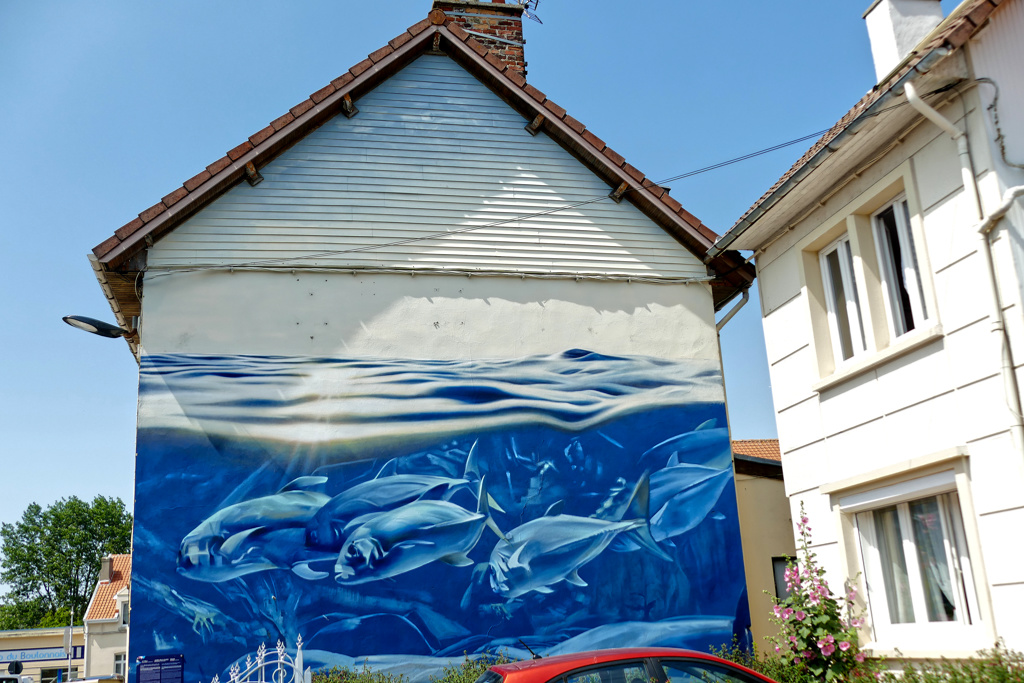 Best Street Art in the northern area of Boulogne sur Mer by James Bullough, Onur, and Li-Hill.