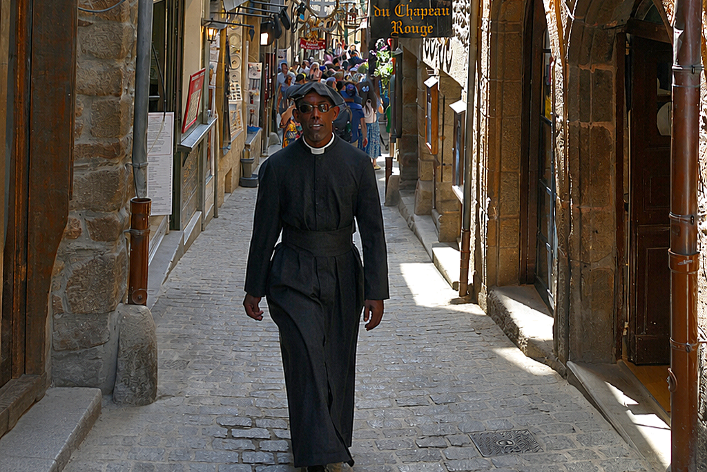 Clergymen at Mont-Saint-Michel.