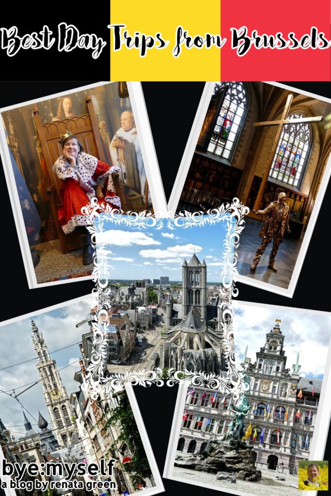 When visiting Belgium's capital Brussels, make sure to spare a little time for the other Flemish medieval jewels such as Antwerp, Bruges, and Ghent. Going there on a day trip is really easy: Just hop on the next train that will take you to each of them in less than one hour and for under 10 €uros. #brussels #ghent #bruges #antwerp #belgium #europe #unescoworldheritage #daytrip #citytrip #byemyself