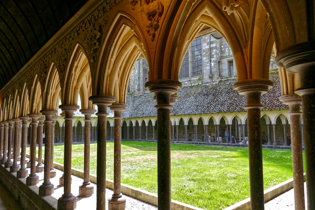 The cloister at Mont-Saint-Michel.