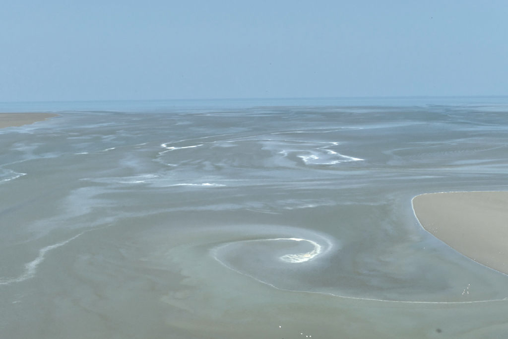 Mudflat at Mont-Saint-Michel.