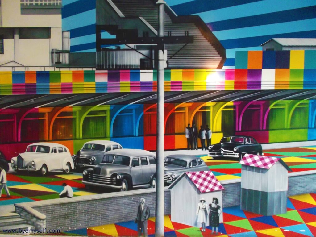 Kobra's colorful interpretation of  Congonhas airport at SÃO PAULO - Brazil's Art Hub