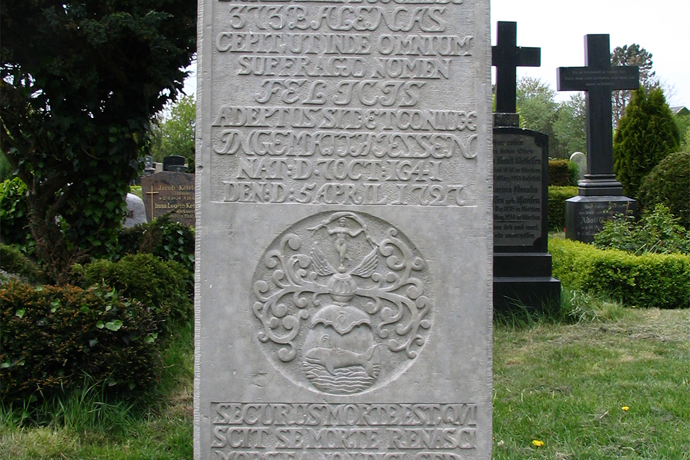 Tomb stone of Matthias Petersen on the island of Foehr