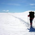 Man on skis in a snowy landscape