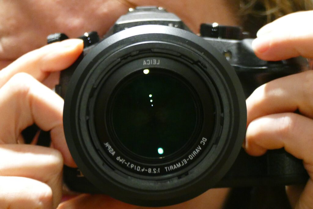 Renata Green behind her camera that's always packed in the hand luggage