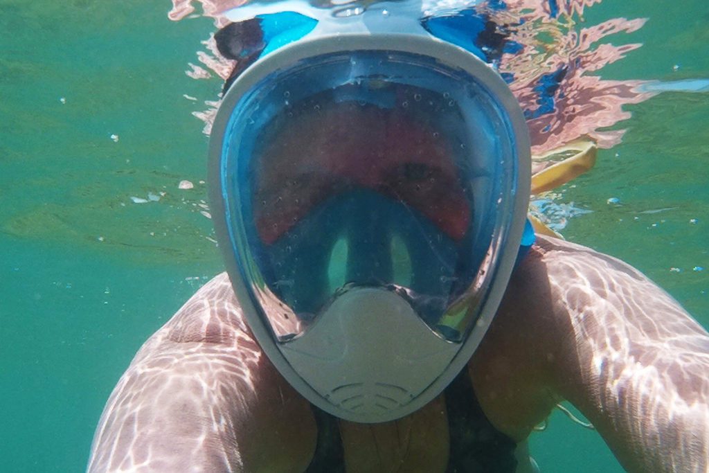 Renata Green snorkeling with a mask