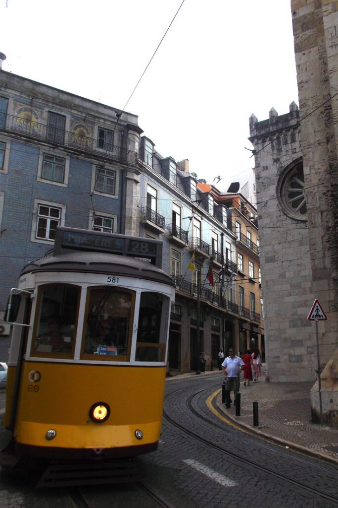 A Yellos tram #28 in Lisbon