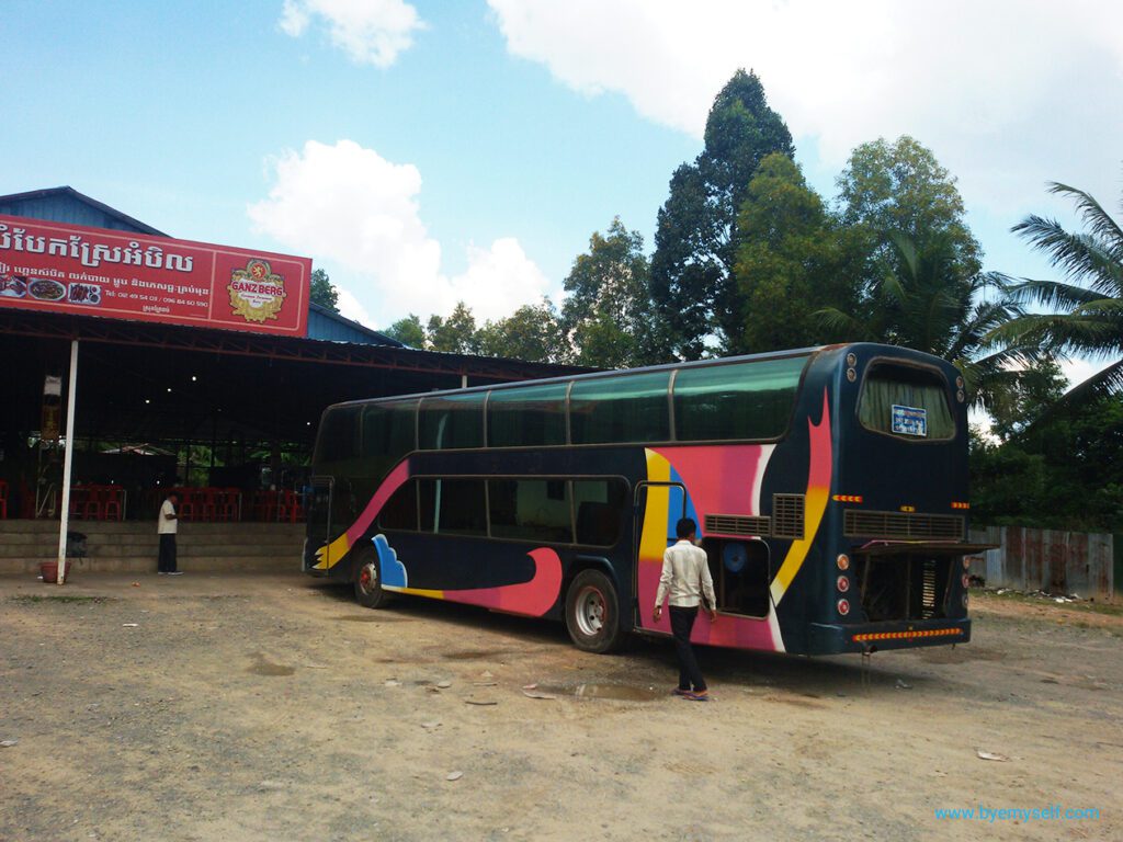 Bus stop in Cambodia