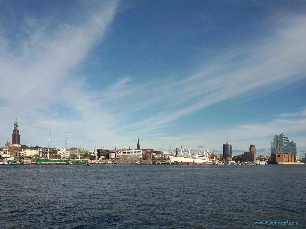 View of the harbor of Hamburg