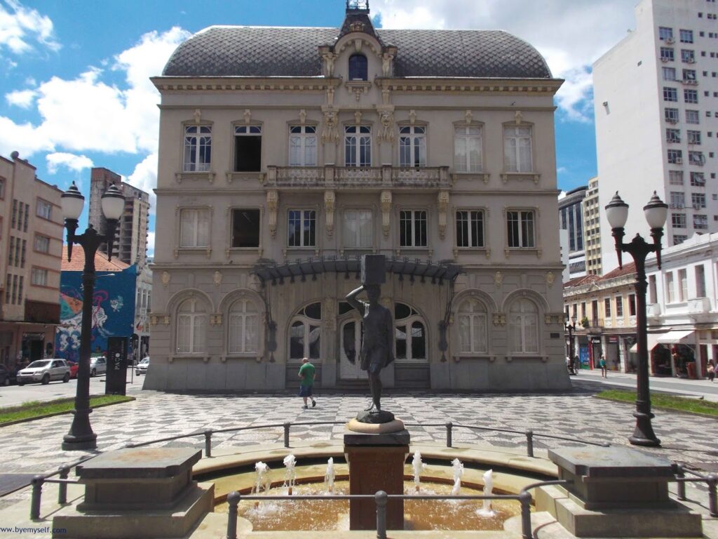 Maria Lata d'Água, a memorial of the slaves being part of the multicultural and multiracial formation of Brazil in front of the former townhall of Curitiba.