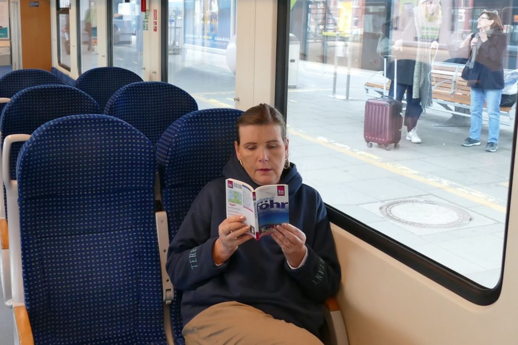 Renata Green on the train to Foehr