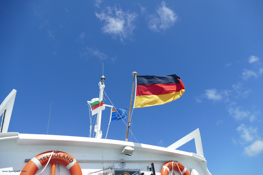 German Flag on top of a ferry