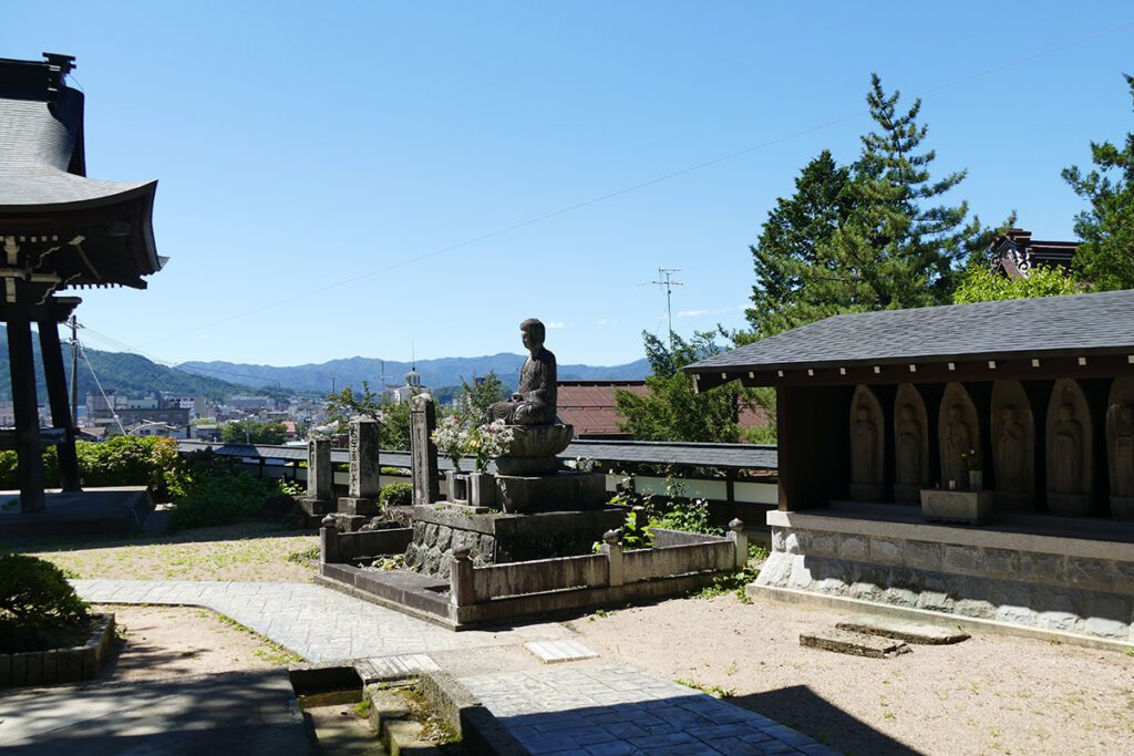 Buddha overlooking Takayama from the Hokkeji Temple in TAKAYAMA on a travel back in time and a side trip to SHIRAKAWAGO